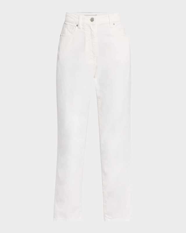 High-Rise Denim Capri Pants